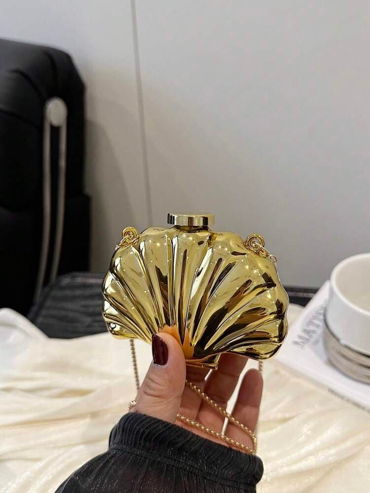 Shell Shaped Mini Evening Clutch Bag detail photo 10 - Evening Bags at ShopKaar