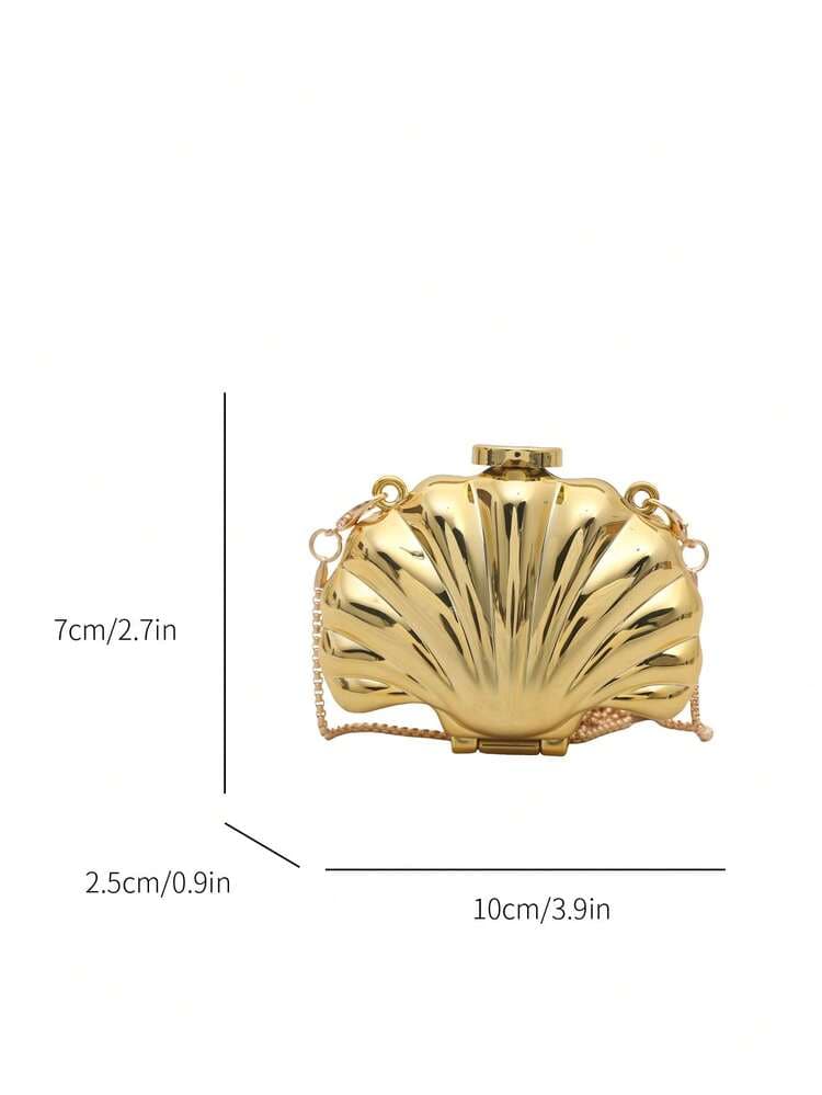 Shell Shaped Mini Evening Clutch Bag detail photo 11 - Evening Bags at ShopKaar