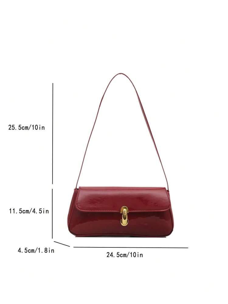 Retro Faux Leather Underarm Shoulder Bag detail photo 6 - Shoulder Bags at ShopKaar