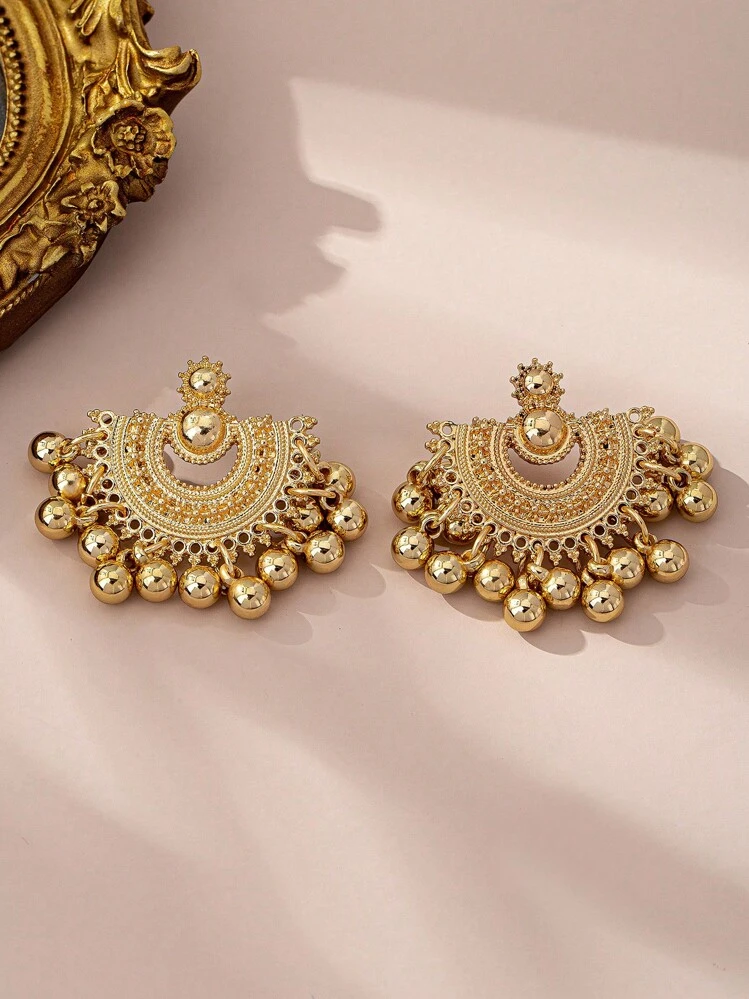 Bohemian Fan Tassel Drop Earrings detail photo 6 - Earrings at ShopKaar