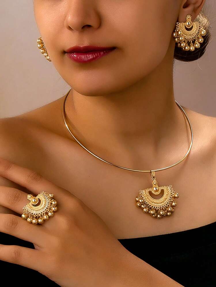 Bohemian Fan Tassel Drop Earrings detail photo 12 - Earrings at ShopKaar
