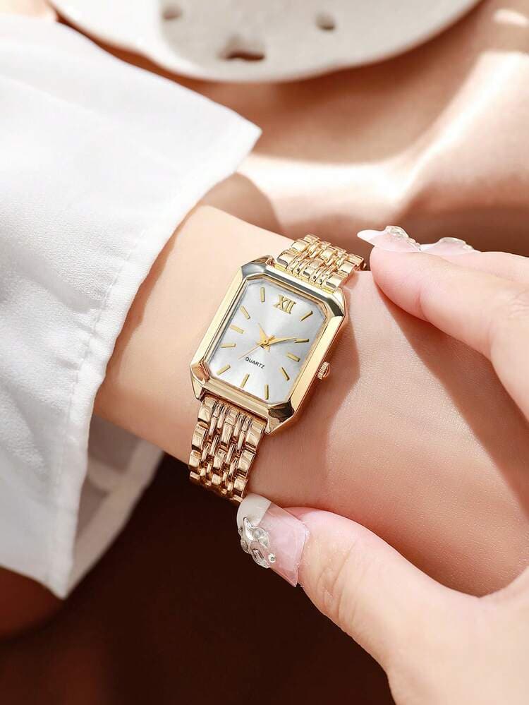Square Dial Steel Band Quartz Watch detail photo 4 - Watches at ShopKaar