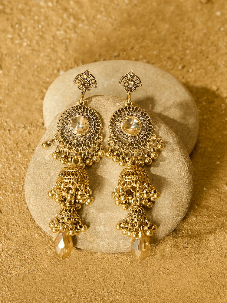 Bell Ball Tassel Drop Earrings detail photo 2 - Earrings at ShopKaar