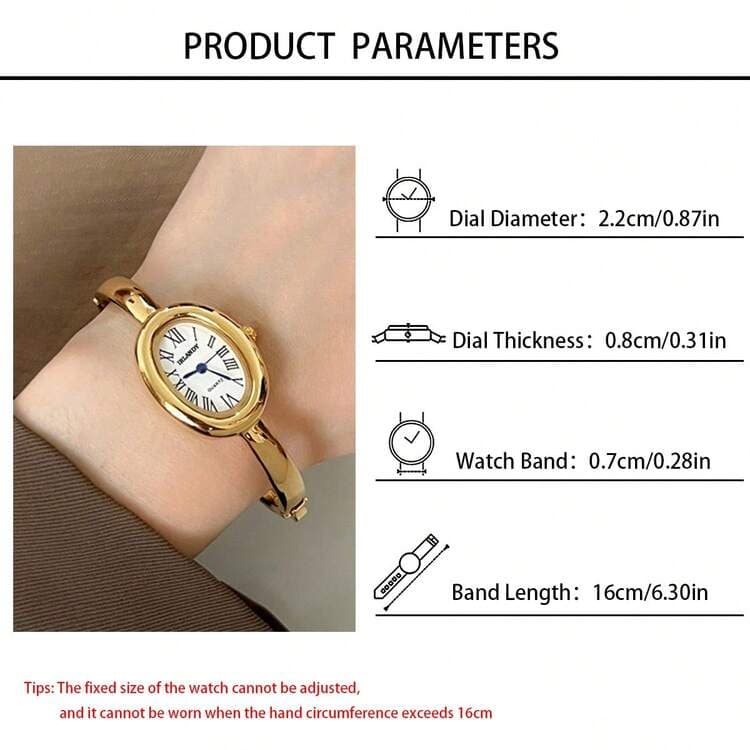 Oval Roman Numeral Bracelet Watch detail photo 6 - Watches at ShopKaar