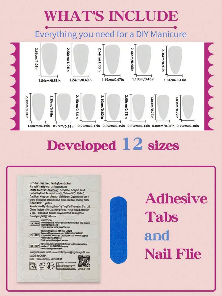 24pcs Wine Red Almond French Press-On Fake Nails With Comet & Bow Decor, Glossy Effect, Includes 1pc Jelly Gel & 1pc Nail Buffer. Best Choice For Women To Showcase Beauty. Suitable For Casual, Party, And Formal Occasions. Nail Art Supplies - view 9