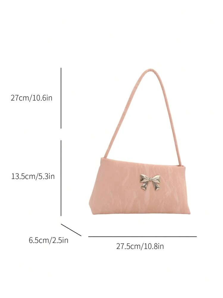Fashion Ladies Bow Decoration Shoulder Bag , Perfect Valentine's Day Gift For Her, Pink, - view 7