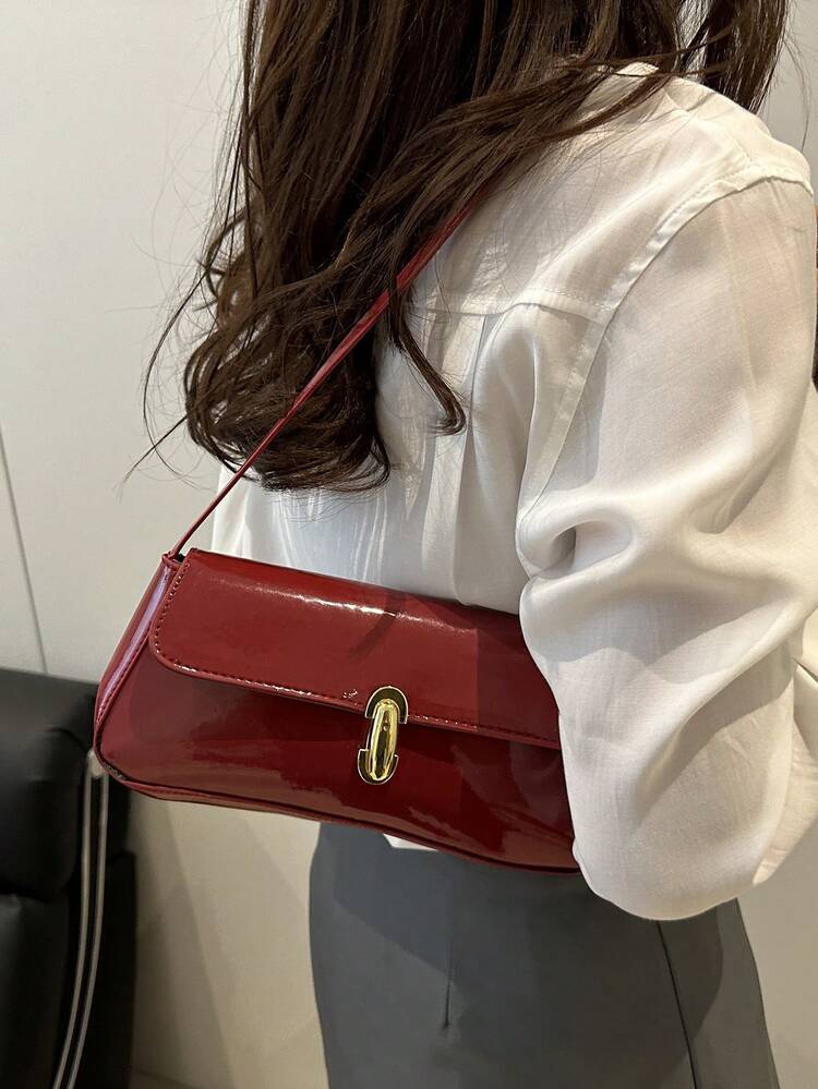 Women's Retro Faux Leather Flap Decor Underarm Shoulder Bag, Suitable For Dates, Outings, Parties And Other Occasions - view 3