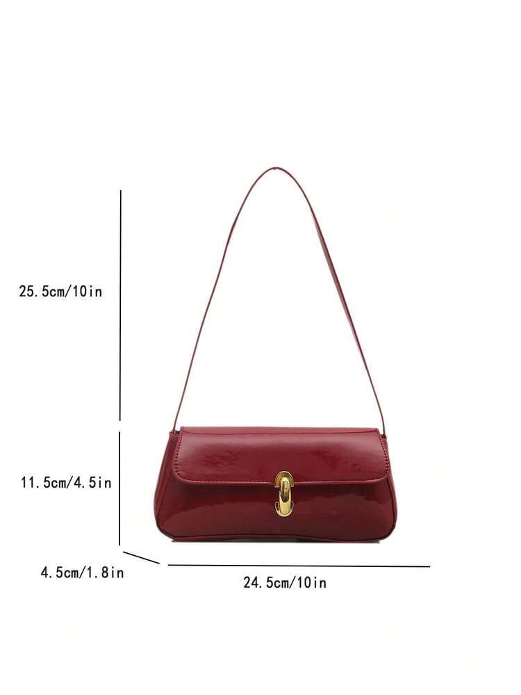 Women's Retro Faux Leather Flap Decor Underarm Shoulder Bag, Suitable For Dates, Outings, Parties And Other Occasions - view 6