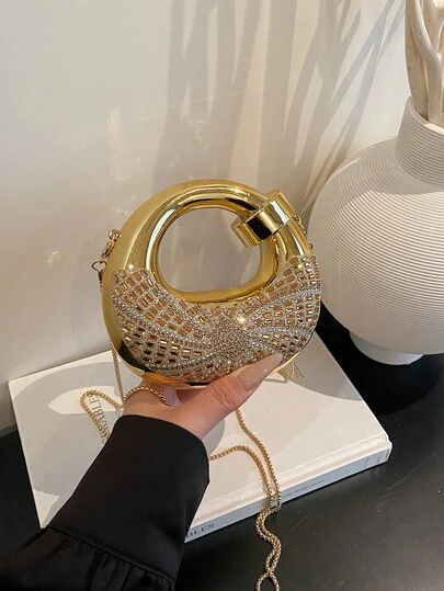 New Acrylic Mini Handbag, Fashion Clutch Purse, Personalized Crescent Moon Shaped Evening Bag With Chain Strap - view 1