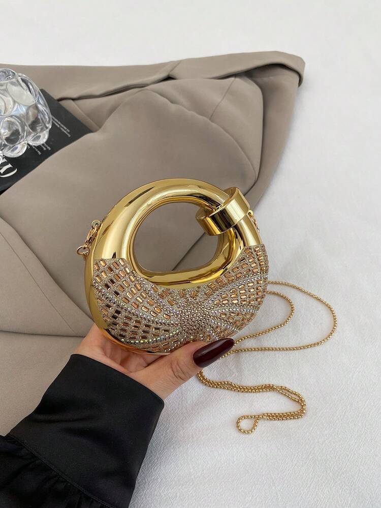 New Acrylic Mini Handbag, Fashion Clutch Purse, Personalized Crescent Moon Shaped Evening Bag With Chain Strap - view 12