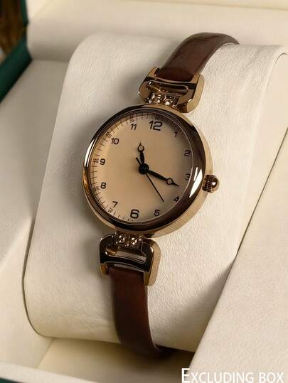 1pc Vintage Style Women's Watch, High-Quality Student Petite Dial Quartz Watch, Luxury British Design - view 1