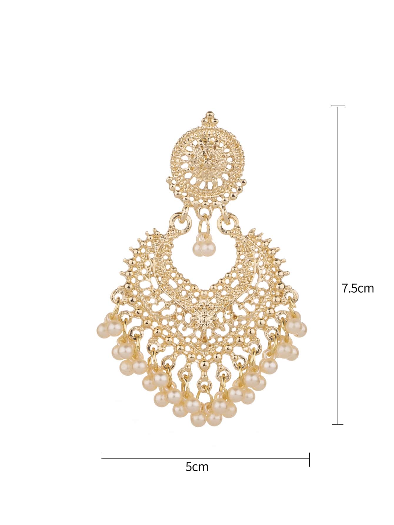 Tropiscape 1pair Glamorous Zinc Alloy Faux Pearl Drop Earrings Tassel Drop Earrings For Women For Daily Decoration Gifts Cottagecore,SummerOutfit - view 8